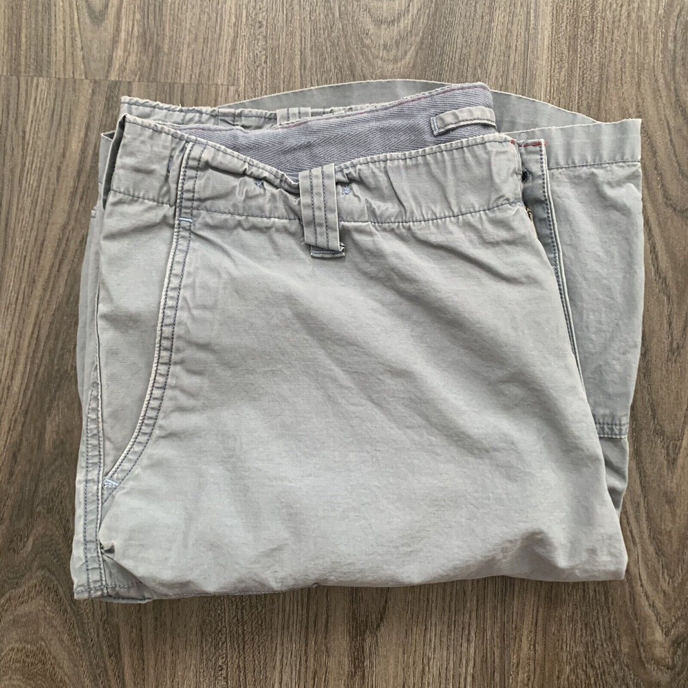Ralph Lauren Polo Shorts Men 36 Blue Drill Khaki Canvas Cargo Utility Distressed